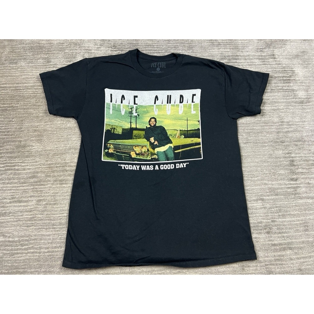 Ice Cube Shirt Mens Large‎ Black Graphic Print Short Sleeve 100% Cotton